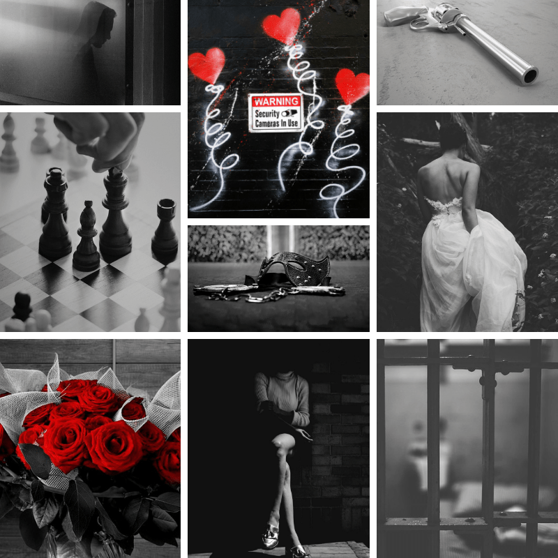 Black, white, and red aesthetic