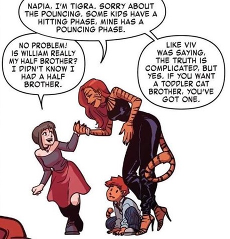 Tigra, William, and Nadia