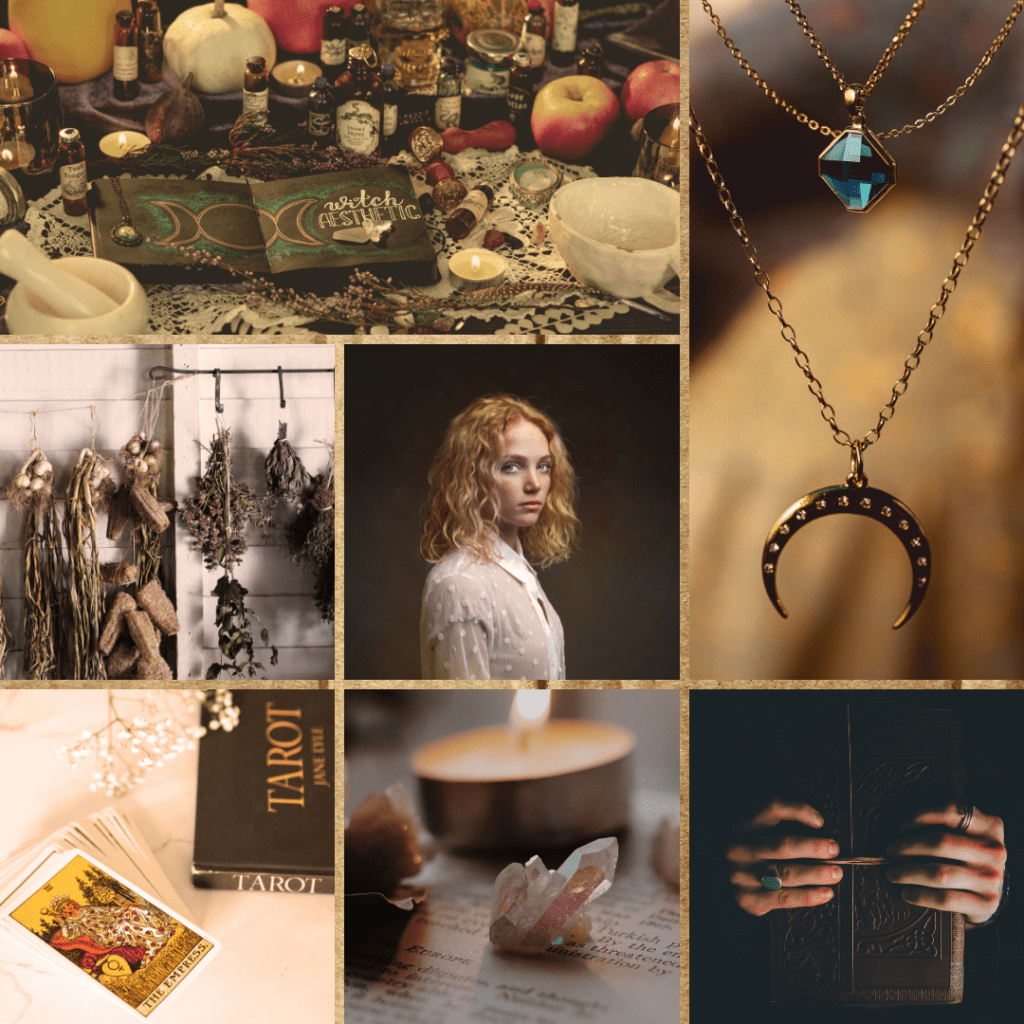 Witchy book aesthetic for the urban fantasy series The Shadow Journals