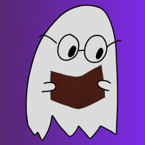 Reading ghost gif
